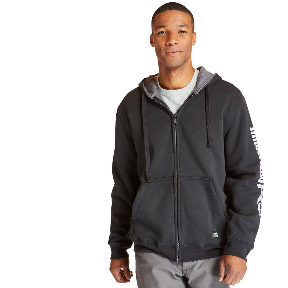 Timberland Mens Sweatshirts PRO® Hood Honcho Full-Zip Hoodie - Black - India QH7903418